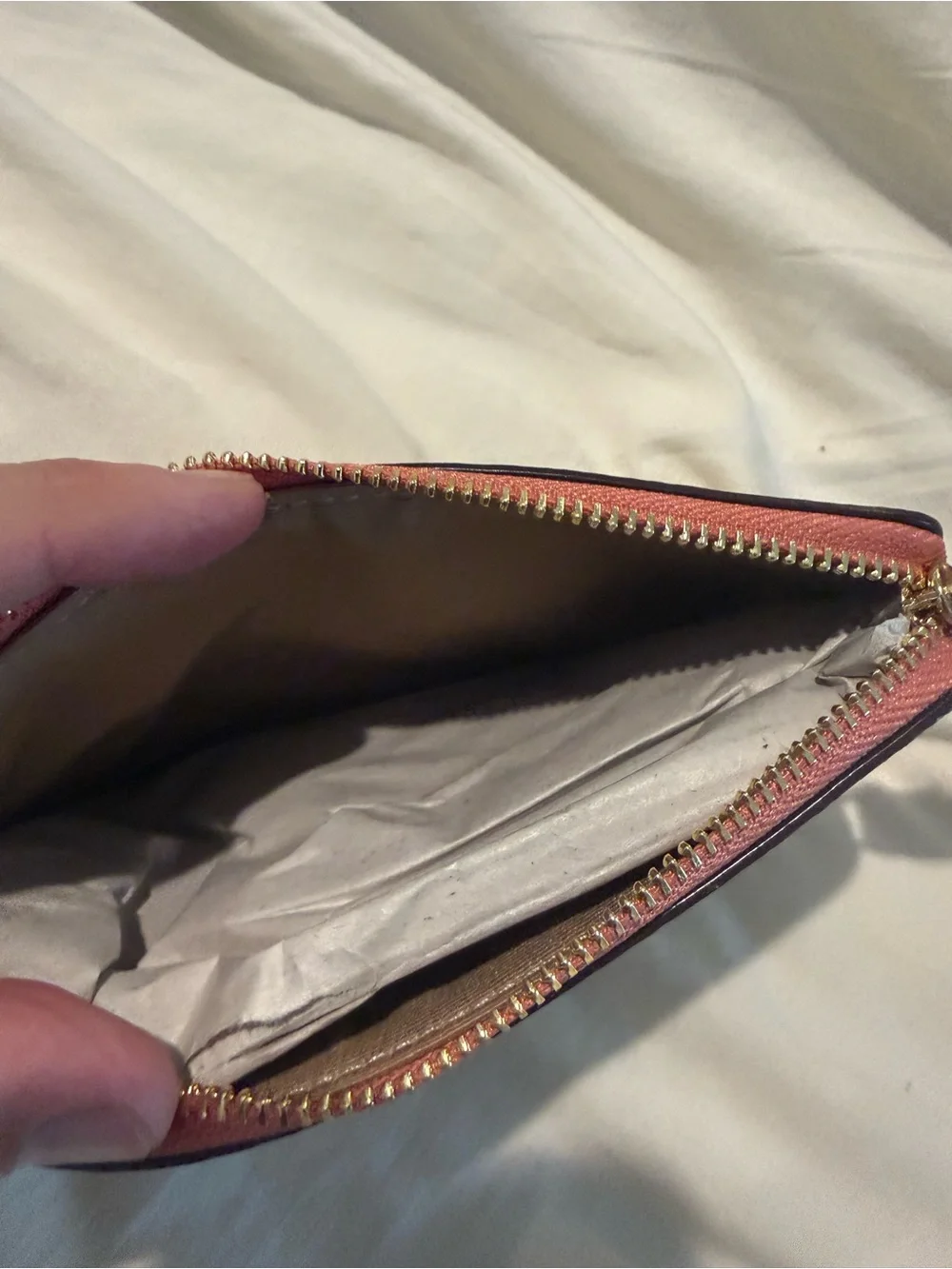 NWT Coach Butterfly Signature Zip Wristlet White Pink Canvas